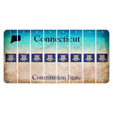 Connecticut Constitution State Cut License Plate Strips (Set of 8) State Flag