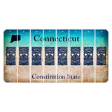 Connecticut Constitution State Cut License Plate Strips (Set of 8) Tiki