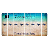 Connecticut Constitution State Cut License Plate Strips (Set of 8) Hummingbird