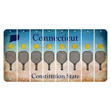 Connecticut Constitution State Cut License Plate Strips (Set of 8) Pickleball