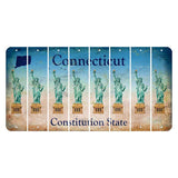 Connecticut Constitution State Cut License Plate Strips (Set of 8) Statue of Liberty