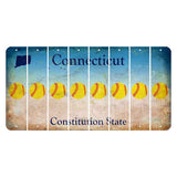 Connecticut Constitution State Cut License Plate Strips (Set of 8) Softball