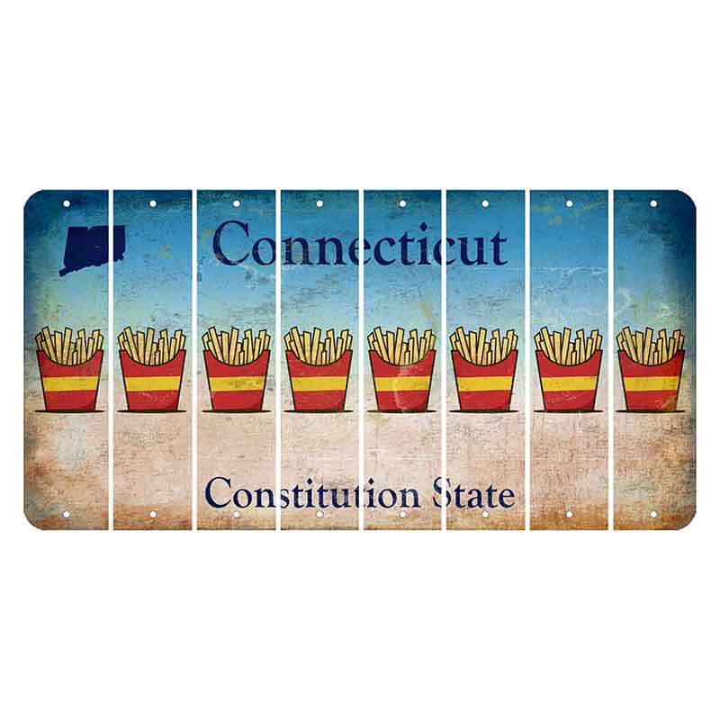 Connecticut Constitution State Cut License Plate Strips (Set of 8) French Fries
