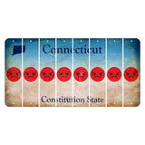 Connecticut Constitution State Cut License Plate Strips (Set of 8) Emoji - Angry