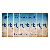 Connecticut Constitution State Cut License Plate Strips (Set of 8) Soccer Player