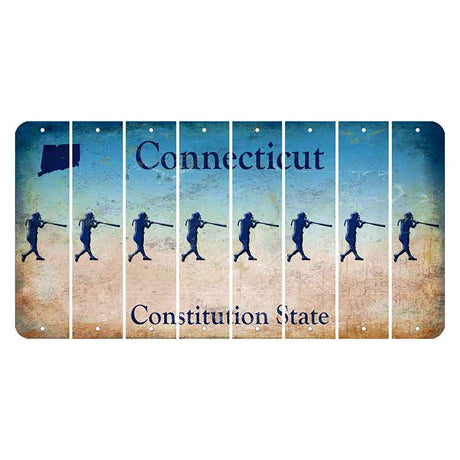 Connecticut Constitution State Cut License Plate Strips (Set of 8) Softball Batter
