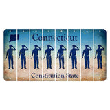 Connecticut Constitution State Cut License Plate Strips (Set of 8) Police Officer