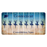 Connecticut Constitution State Cut License Plate Strips (Set of 8) Ballerina Dancer