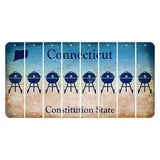Connecticut Constitution State Cut License Plate Strips (Set of 8) Grill