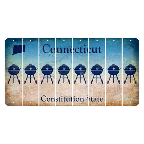 Connecticut Constitution State Cut License Plate Strips (Set of 8) Grill