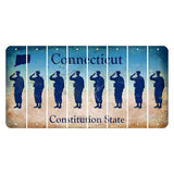 Connecticut Constitution State Cut License Plate Strips (Set of 8) Soldier - Saluting