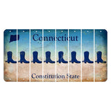 Connecticut Constitution State Cut License Plate Strips (Set of 8) Cowboy Boot
