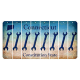 Connecticut Constitution State Cut License Plate Strips (Set of 8) Wrench