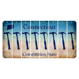 Connecticut Constitution State Cut License Plate Strips (Set of 8) Hammer