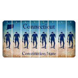 Connecticut Constitution State Cut License Plate Strips (Set of 8) Zombie