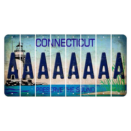 Connecticut Preserve the Sound Cut License Plate Strips (Set of 8) A