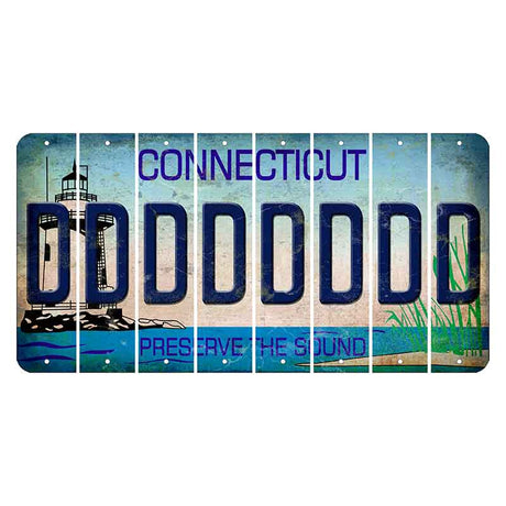 Connecticut Preserve the Sound Cut License Plate Strips (Set of 8) D