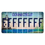 Connecticut Preserve the Sound Cut License Plate Strips (Set of 8) F