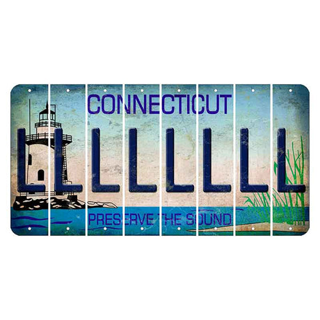 Connecticut Preserve the Sound Cut License Plate Strips (Set of 8) L