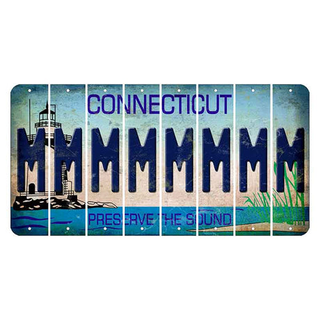 Connecticut Preserve the Sound Cut License Plate Strips (Set of 8) M