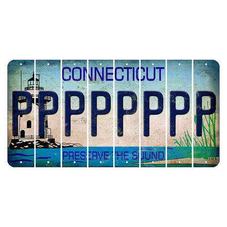 Connecticut Preserve the Sound Cut License Plate Strips (Set of 8) P