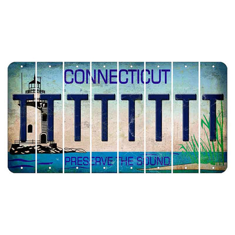 Connecticut Preserve the Sound Cut License Plate Strips (Set of 8) T