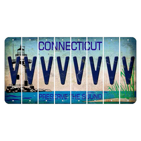Connecticut Preserve the Sound Cut License Plate Strips (Set of 8) V