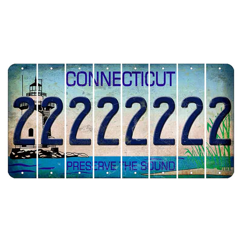 Connecticut Preserve the Sound Cut License Plate Strips (Set of 8) 2