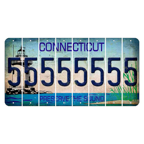 Connecticut Preserve the Sound Cut License Plate Strips (Set of 8) 5
