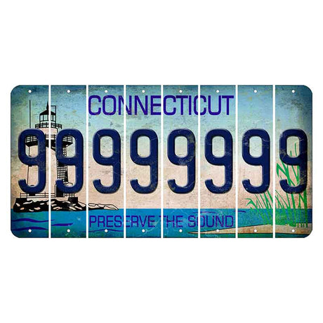 Connecticut Preserve the Sound Cut License Plate Strips (Set of 8) 9