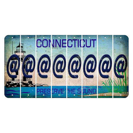 Connecticut Preserve the Sound Cut License Plate Strips (Set of 8) At Sign