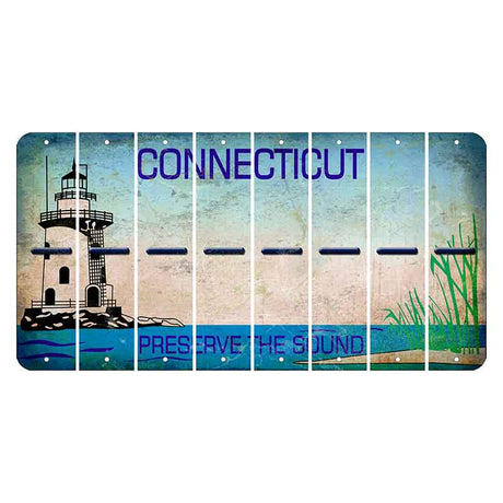 Connecticut Preserve the Sound Cut License Plate Strips (Set of 8) Hyphen