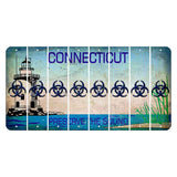 Connecticut Preserve the Sound Cut License Plate Strips (Set of 8) Radioactive
