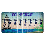 Connecticut Preserve the Sound Cut License Plate Strips (Set of 8) Female Golfer