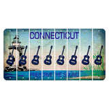 Connecticut Preserve the Sound Cut License Plate Strips (Set of 8) Guitar