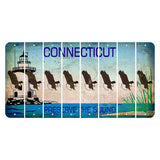 Connecticut Preserve the Sound Cut License Plate Strips (Set of 8) Bald Eagle