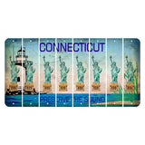 Connecticut Preserve the Sound Cut License Plate Strips (Set of 8) Statue of Liberty