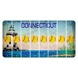Connecticut Preserve the Sound Cut License Plate Strips (Set of 8) Softball