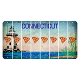 Connecticut Preserve the Sound Cut License Plate Strips (Set of 8) Pizza