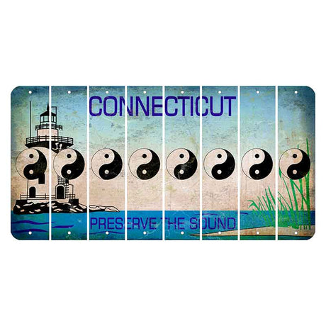 Connecticut Preserve the Sound Cut License Plate Strips (Set of 8) Yin Yang