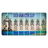 Connecticut Preserve the Sound Cut License Plate Strips (Set of 8) Skeleton
