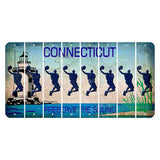 Connecticut Preserve the Sound Cut License Plate Strips (Set of 8) Basketball Player