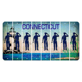 Connecticut Preserve the Sound Cut License Plate Strips (Set of 8) Police Officer