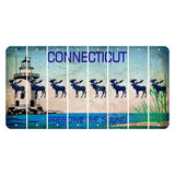 Connecticut Preserve the Sound Cut License Plate Strips (Set of 8) Moose