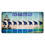 Connecticut Preserve the Sound Cut License Plate Strips (Set of 8) Elephant