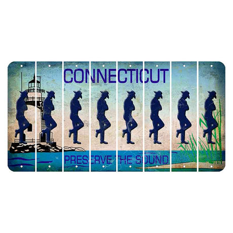 Connecticut Preserve the Sound Cut License Plate Strips (Set of 8) Cowboy - Leaning