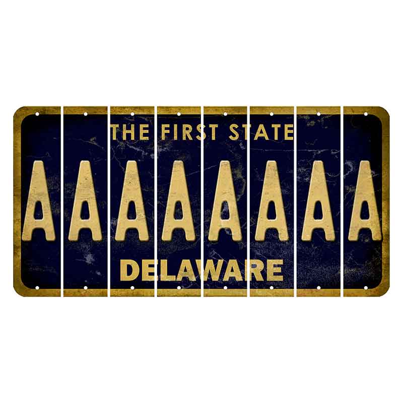 Delaware The First State Cut License Plate Strips (Set of 8) A