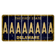 Delaware The First State Cut License Plate Strips (Set of 8) A