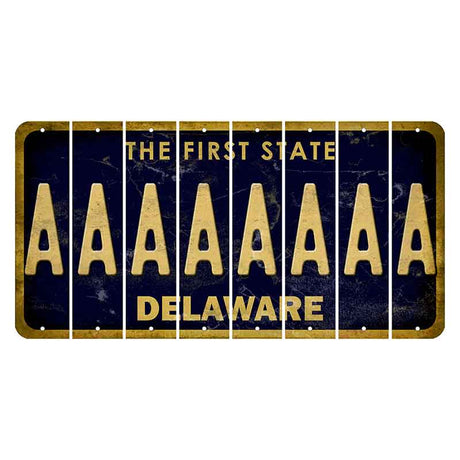 Delaware The First State Cut License Plate Strips (Set of 8) A