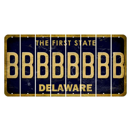 Delaware The First State Cut License Plate Strips (Set of 8) B